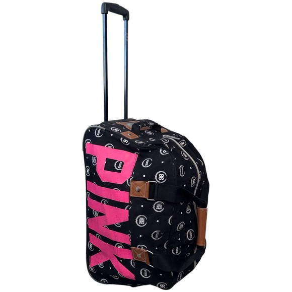 PINK Victoria's Secret Handbags - |Y2K| VICTORIA’S SECRET PINK Spell Out Rolling Carryon Luggage Weekender Bag